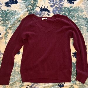GAP Deep Red V-Neck Sweater
